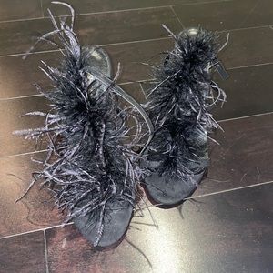 Fashion Nova Black Faux Feather